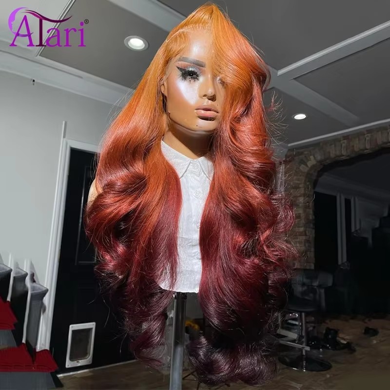 Photography Dark - Ombre Orange Roots 13x4 Lace Frontal