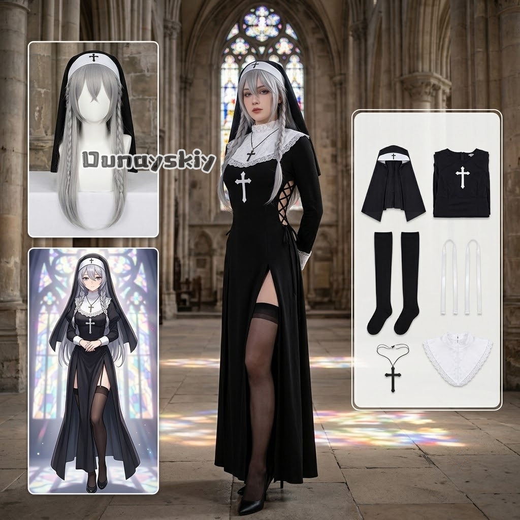 Photography Game - KS*06Original Nun Cos Outfit Black Lace