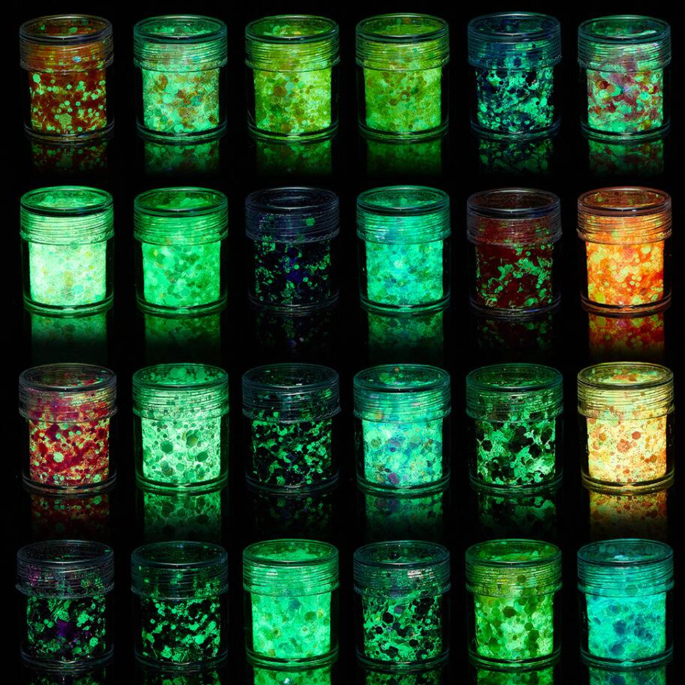 Photography Dark - 24 Colors Luminous Sequins Glow in