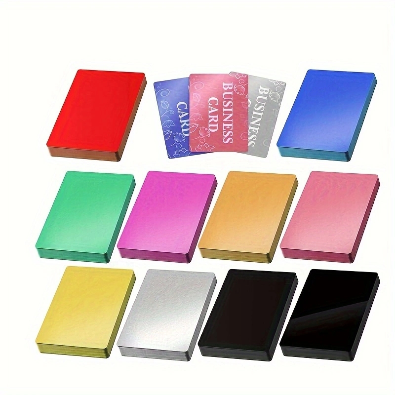 Photography Logo - 50Pcs/Set Portable Metal Business Card Colored