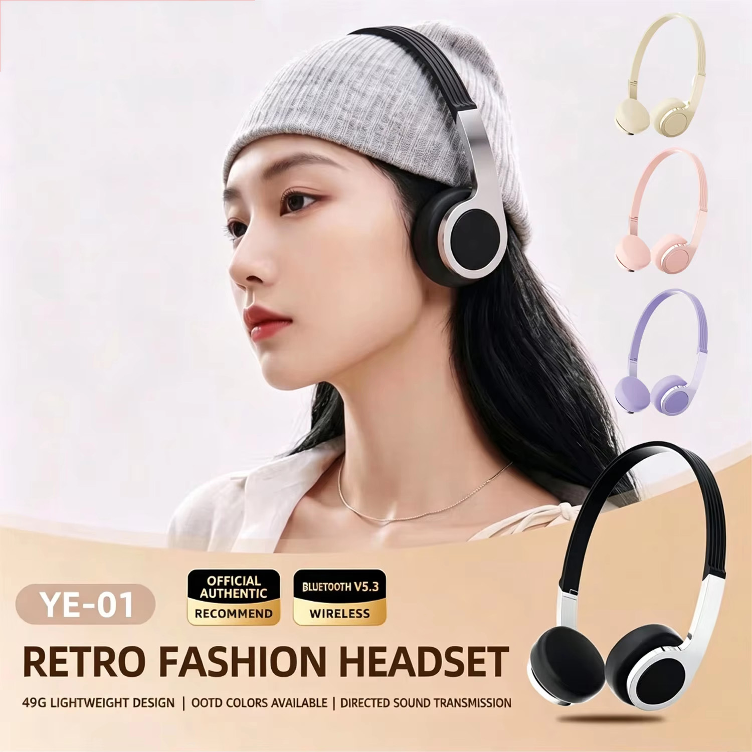 Photography Game - New Retro Compact Over-Ear Bluetooth Headphones