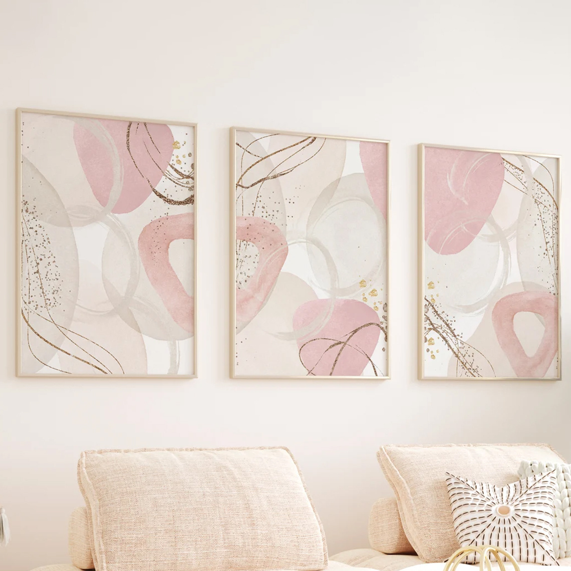 3pcs Set Wall Art Pink Canvas  - Photography Angle review and price