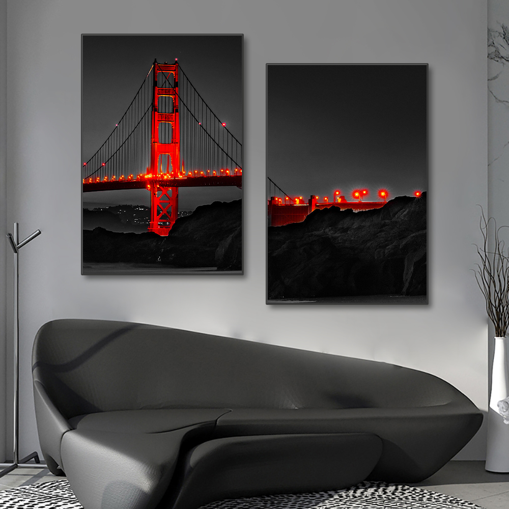 3PCS Frameless Poster Golden G - Photography Angle review and price