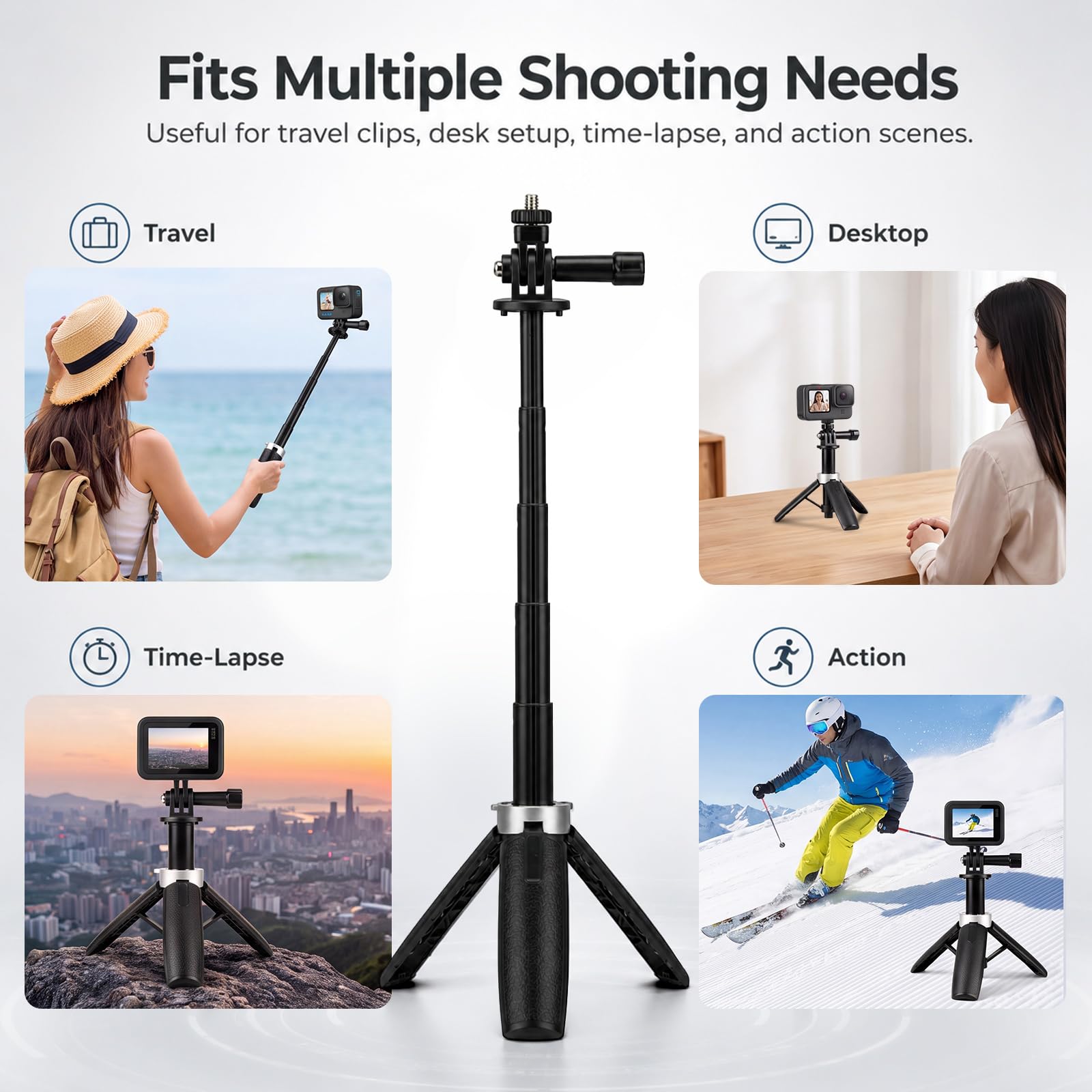 Mini Extendable Tripod Foldabl - Gopro Action Camera Hero 12 Black review and price