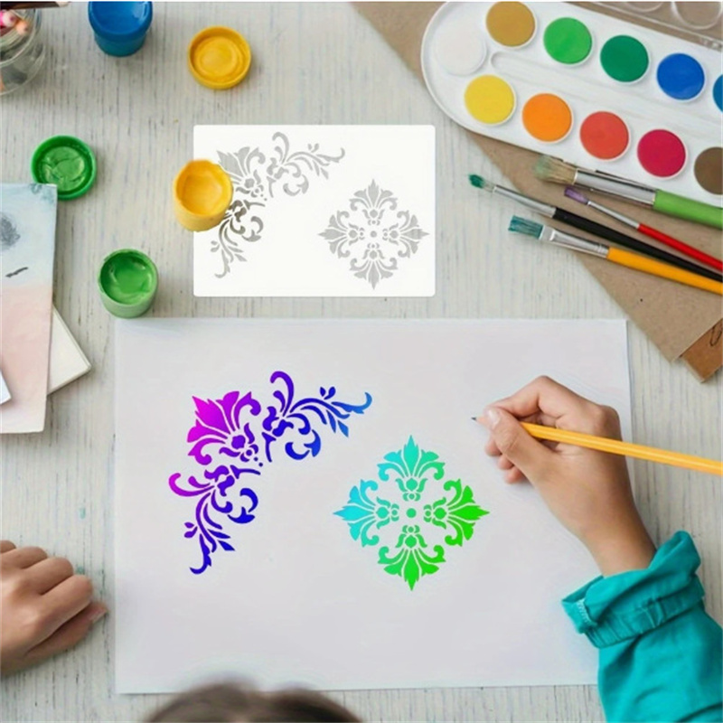6Pcs Floral Corner Stencils fo - Photography Angle review and price