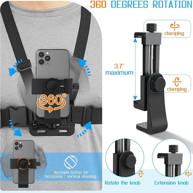 Phone Chest Strap Mount Belt f - Gopro Action Camera Hero 12 Black review and price
